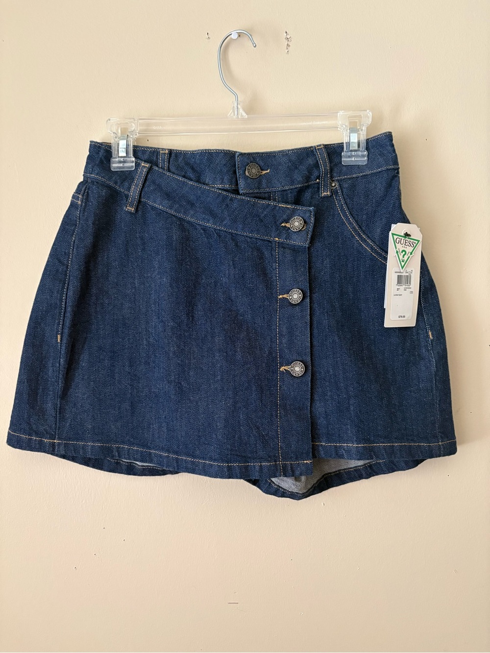 GUESS Dark Denim Button-Front Skort Sz.27 New